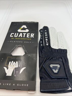 Cuater TravisMathew Golf Glove Double Me RH M/L Blue Nights Leather New